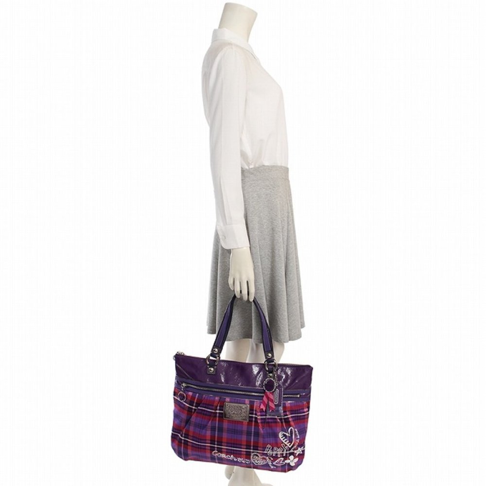 Coach Poppy Tartan Plaid Glam Tote Bag, New without Tag, Never worn - Picture 14 of 14
